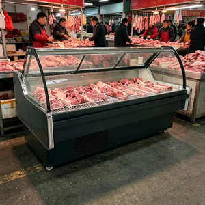 Vitrine réfrigérée commerciale à refroidissement direct avec éclairage LED, 2 portes, pour boucherie - Product Image 1