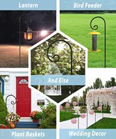 Oniya 2 Packs 76 Zoll Bird Feeder Outdoor Hirten Haken Verstellbare Metall Gartens tangen für Garten, Hochzeiten, Solar Light Laterne