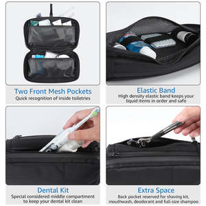 Trousse de toilette de voyage compacte pour hommes, en nylon hydrofuge, organiseur de rangement portable pour trousse de toilette - Product Image 2