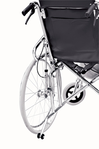 Silla de Ruedas Reclinable de Cuero Sintético con Reposacabezas Ajustable y Acolchado para Personas Mayores Postradas en Cama - Product Image 6