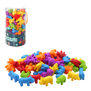 Meilleure vente Montessori jouet en plastique comptage animaux jeu d'association pour les enfants outil éducatif précoce mettant en vedette dinosaure pour préscolaire - Product Image 3