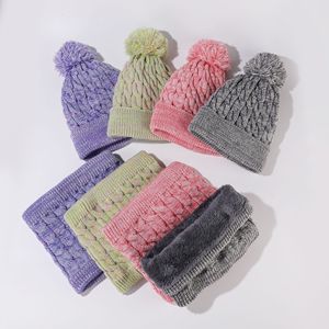 FF3223 Garçons Filles Toddler Enfants Chaud Tricoté Hiver Chapeau et Gants Écharpe Ensembles Polaire Doublé Enfants <span class=keywords><strong>Bonnet</strong></span> Gants Écharpe Ensemble - Product Image 2