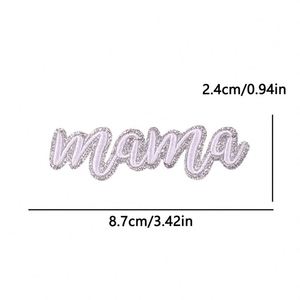 New Hot Iron on Gold Glitter Edge Colorful Exquisite Embroidery Mama Patch for <b>Hat</b> <b>Bag</b> Decoration - Product Image 3