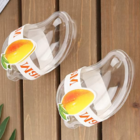 Boîte en plastique transparente en forme de mangue pour mousse au chocolat et desserts, en PET, avec couvercle, vente en gros