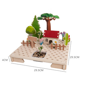 En <span class=keywords><strong>bois</strong></span> 3D Micro paysage blocs de construction ferme <span class=keywords><strong>Kit</strong></span> de culture préscolaire jouet éducatif plantation jeu de rôle pour garçons filles - Product Image 1