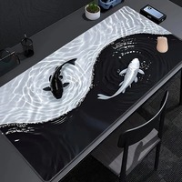 Yin-Yang Poisson Chinois Tai-chi Motif Cool PC Gaming Tapis De Souris Gamer Tapis Teclado Pad Tapis Ordinateur Portable Bureau Tapis 900X400