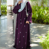 Abaya de Dubaï avec Broderie Modeste pour Femme, Robe Musulmane Élégante, Fermée, Grande Taille, Nouvelle Collection 2025