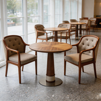 Meubles de restaurant de luxe modernes, chaise de salle à manger en bois, fauteuil rembourré en tissu vintage du milieu du siècle