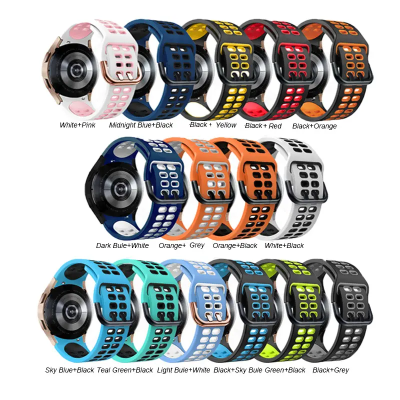 Factory Bestseller 20mm Silicone Watch Band For Samsung Watch 4 Classic 46mm 42mm Watch4 44mm 40mm Strap