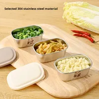 Boîte à condiments en acier inoxydable 304 avec couvercle, boîte à salade et à condiments, mini récipient à assaisonnement