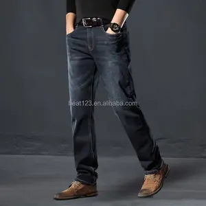 Fashionable Retro Ripped Men's Jeans Slim Straight Business Pants Men's Motorcycle Jeans