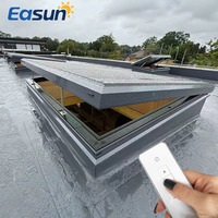 Système de toiture en verre continu à persiennes verticales de grande portée pour usage commercial, cadre en aluminium étanche, ouverture automatique électrique