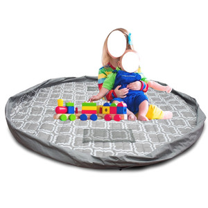 Alfombra de juego gris acolchada y gruesa para bebés, con almacenamiento, para niños de 0 a 24 meses, unisex, área de juegos para niños - Product Image 2