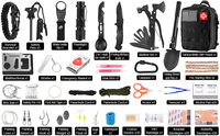 Trousses de premiers soins pour le camping 142 pièces d'équipement et de survie professionnel avec pochette Molle pour le camping et l'aventure en plein air