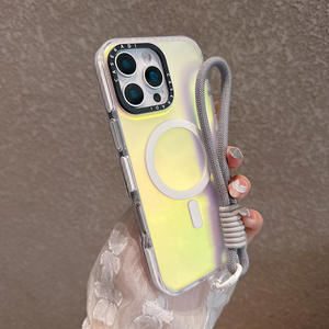 Para Explo-sions Series Luxury Magnetic TPU + PC Funda de teléfono a prueba de golpes con cordón para modelos 13/14/15/16 Diseño colorido - Product Image 1