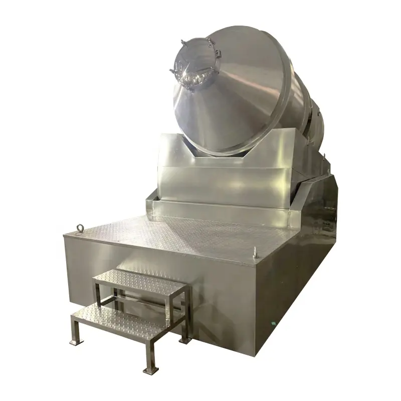 High Efficient SUS304 Two Dimensional Dry Powder Rotary Drum Mixer 2D Powder Blender Machine for Calcium Carbonate