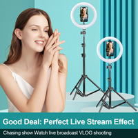 Anneau lumineux LED dimmable de 10 pouces avec trépied |   Anneau lumineux professionnel pour le maquillage, TikTok et le streaming en direct