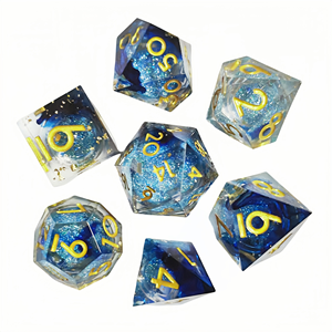 Juego de Dados Poliédricos de Resina Feeron, Opción de Personalización, Tema D&D, Diseño de Dragones y Mazmorras Pintados a Mano, 1 Pieza en Bolsa de Plástico, 14 Años+ - Product Image 3