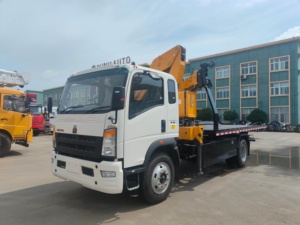 Camión de Remolque HOWO de 8 Toneladas con Grúa de 5 Toneladas, <span class=keywords><strong>Euro</strong></span> 2 Diésel, Vehículo de Recuperación en Carretera, Plataforma Plana para Elevación y Remolque - Product Image 2