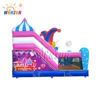 WINSUN Lovely Circus Clown Maison gonflable Jumper Castle Slide Combo