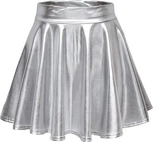 Gonna da ballo metallizzata lucida per ragazze, gonna <span class=keywords><strong>a</strong></span> campana con <span class=keywords><strong>vita</strong></span> <span class=keywords><strong>alta</strong></span> elasticizzata, costume per performance sul palco, per spettacoli di Jazz e Hip Hop - Product Image 5
