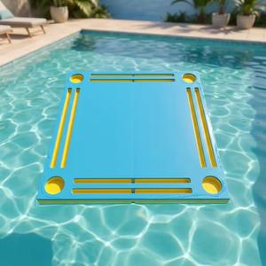 Table de jeu flottante tout-en-un de luxe, étanche, pour 4 joueurs, avec tapis et plateau de Mahjong, idéale pour les jeux d'été à la piscine ou au lac - Product Image 6