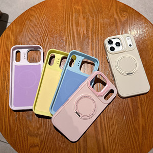 Mat de luxe <span class=keywords><strong>360</strong></span> °   Coque de téléphone en silicone avec support magnétique rotatif en métal et béquille anneau pour iPhone 17 16 15 14 13 Pro Max - Product Image 4