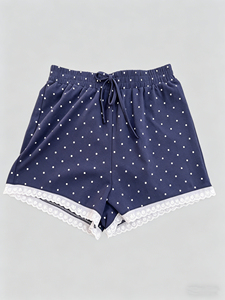 Women's New Arrival Polka Dot Lace Trim <strong>Black</strong> High Waist A-line <strong>Skort</strong>, Anti-See-Through Casual Outerwear Shorts - Product Image 3