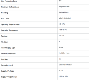 Capteur de température TAIYAN d'origine neuf, circuit intégré à 6 broches, puce PI5A3157CEX avec une tension d'alimentation de 1,65 V à 5,5 V - Product Image 6