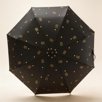 Mini parapluie pliant avec poignée en bambou, 190T Pongee, 8 baleines, revêtement noir, protection anti-UV, cadeau de voyage pour femme
