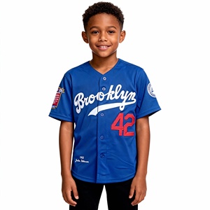 Maillot de baseball de Brooklyn, best-seller, <span class=keywords><strong>Jackie</strong></span> <span class=keywords><strong>Robinson</strong></span> # 42 Vintage Brodé Rétro Hip Hop Noir Style Boyfriend - Product Image 4