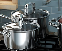 Ensemble de Batterie de Cuisine de Luxe en Acier Inoxydable de Bonne Qualité, 8 Pièces, avec Appareils de Cuisine Intelligents