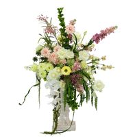 Arche de fleurs artificielles vertes et roses, support pour urne, vase, boule de fleurs, toile de fond de mariage, décoration de scène de cérémonie, allée de réception, événementiel