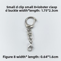 Grand porte-clés en métal en forme de 8 avec anneau plat suspendu pour boucle Medium 8-Doll Toy Connecting Keyring Unique for Buckle Design