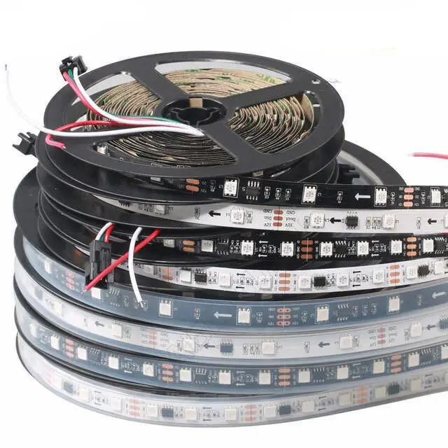 IP65 WS2811 LED Strip DC12V nero/bianco PCB 5050 RGB Smart IC Pixel Control WS2812B Led Strip Light