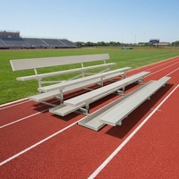 Bancs de stade modulaires en aluminium, 4 rangées, 28 sièges, résistants à la corrosion, robustes, pliables, portables, pour terrains de sport scolaires, 300