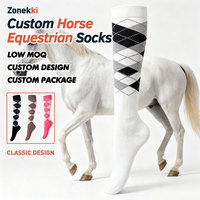 Chaussettes d'équitation ZONEKKI respirantes et anti-humidité, design personnalisé, chaussettes de sport pour l'équitation, chaussettes d'équitation mi-hautes