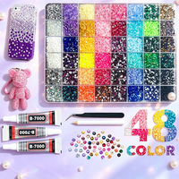 Kit Rhinestone Jelly AB Flatback 3mm, SS6 SS10 SS16 Rhinestone Berkilau untuk Dekorasi DIY Casing Ponsel, Pakaian & Pakaian Tari