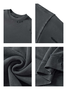 Bas <span class=keywords><strong>prix</strong></span> de gros hommes automne 100% coton lourd décontracté <span class=keywords><strong>sweat</strong></span> ample avec style unique col rond - Product Image 2