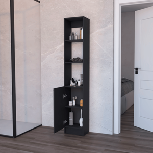Mueble de baño de 1 puerta de lino negro DB - Product Image 2