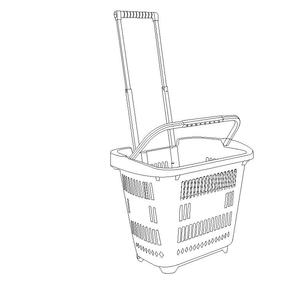 30L aluminio extensible mango <span class=keywords><strong>supermercado</strong></span> cesta de <span class=keywords><strong>la</strong></span> compra con ruedas - Product Image 1