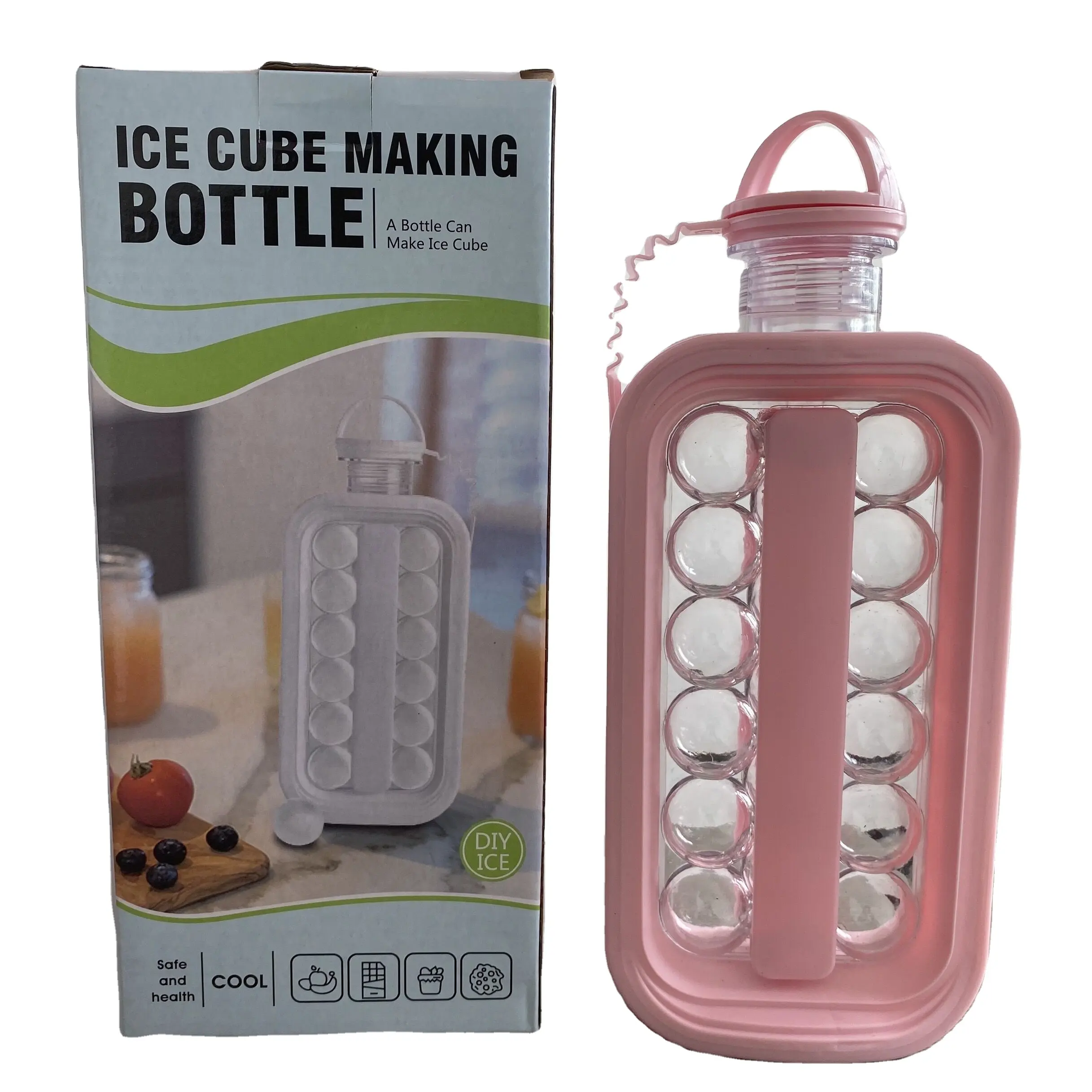 New arrivals Portable New Fashion 2 In 1 Kitchen Pop Ice Ball Maker Mold Round Ice Cube Tray