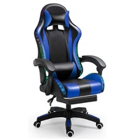 Anji Factory, precio bajo, silla de cuero rosa y blanco, Pc, Silla Gamer, masaje, vídeo, ordenador, sillas para juegos con luces LED y altavoces