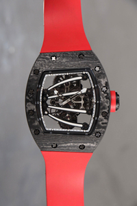 New Arrival Best Seller High End Watch Carbon Fiber Case <b>Red</b> Rubber Strap Mechanical Watch Unisex Casual Watch - Product Image 1