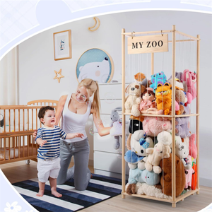 Commercio all'ingrosso di legno farcito animale gabbia di stoccaggio farcito Zoo giocattolo in legno organizzatore - Product Image 2