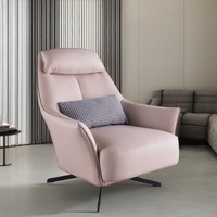 Moderner Luxus-Einzelsessel aus Kunstleder, drehbarer Relaxsessel für Zuhause, Büro, Schlafzimmer, Esszimmer und Wohnzimmer