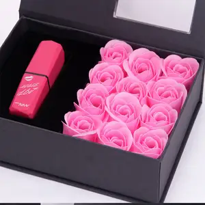 Custom Design Luxury Lipstick Carton Perfume Bottle Packaging Bag Rose Flower Gift Box Packaging Boxes