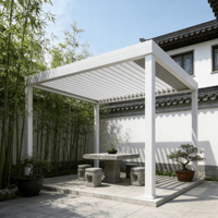 Bioklimatische Aluminium-Pergola mit Motorisiertem Lamellendach Wasserdichter Outdoor-Pavillon mit LED-Beleuchtung für Garten, Terrasse und Hinterhof