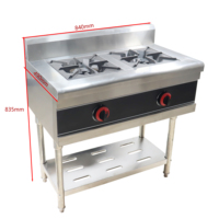 Peralatan Masak Restoran Stainless Steel Berkualitas Baik Kompor Gas 2 Tungku Kompor Gas Berdiri Dijual