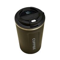 Mug à café intelligent avec affichage de la température LED : gobelet isotherme en acier inoxydable avec couvercle thermomètre numérique